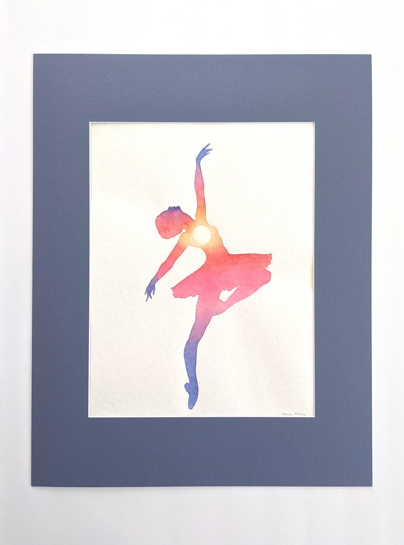 Sunset Dancer Ballerina Original Watercolor Painting
