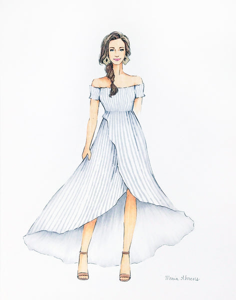 Model Fashion Sketches Dress Design Drawing Custom Fashion Sketch