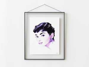 Audrey Hepburn Watercolor Art Print