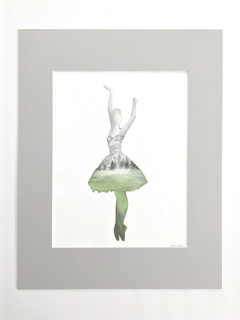 Inner Peace Ballerina Original Watercolor Painting