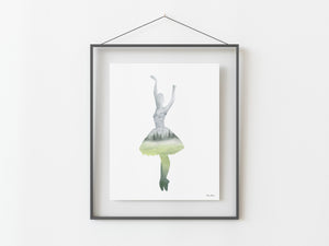 Inner Peace Forest Ballerina Watercolor Art Print