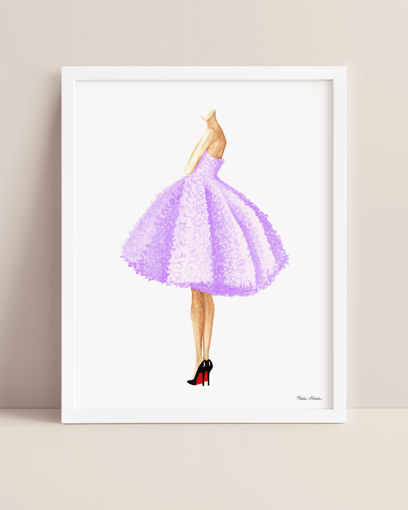 Purple Dress Fashion Illustration Art Print