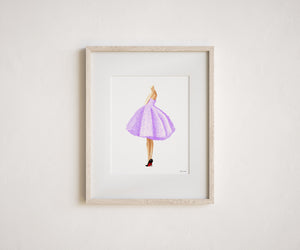 Purple Dress Fashion Illustration Art Print