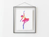 Sunset Dancer Ballerina Watercolor Art Print