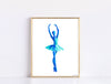 Ballerina Watercolor Art Print in Teal