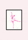 Pink Ballerina Original Watercolor Painting