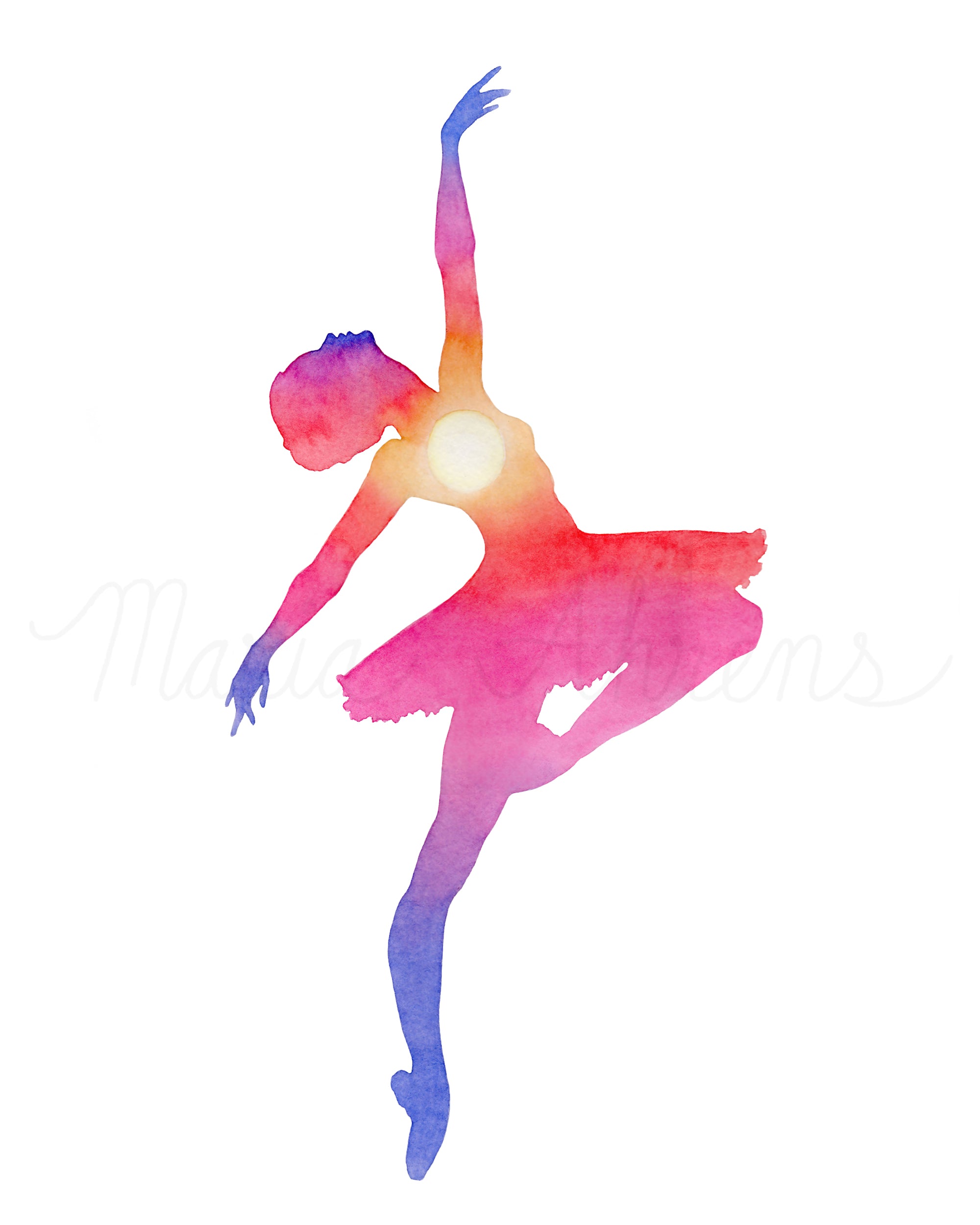 printable pink ballerina silhouette